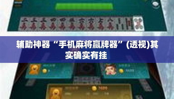 辅助神器“手机麻将赢牌器	”(透视)其实确实有挂 