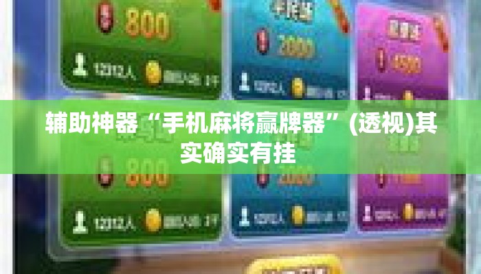 辅助神器“手机麻将赢牌器”(透视)其实确实有挂 