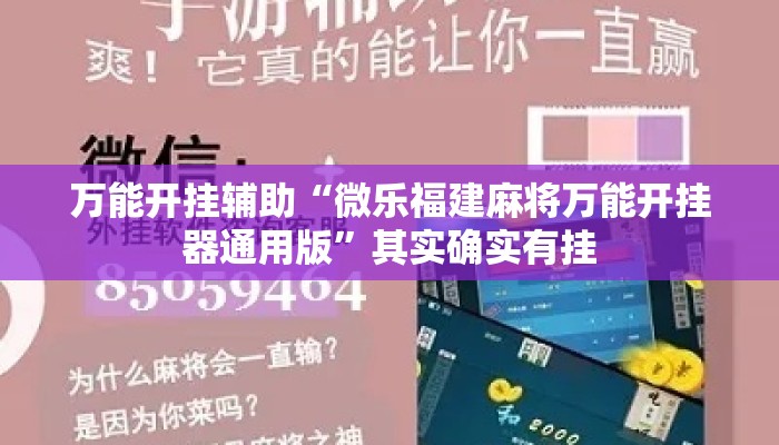 万能开挂辅助“微乐福建麻将万能开挂器通用版”其实确实有挂