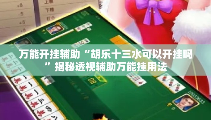 万能开挂辅助“胡乐十三水可以开挂吗”揭秘透视辅助万能挂用法