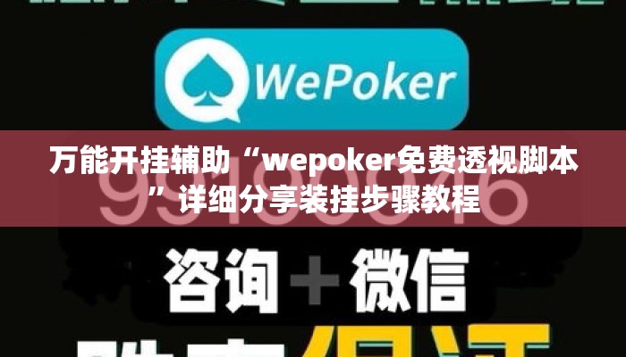 万能开挂辅助“wepoker免费透视脚本”详细分享装挂步骤教程