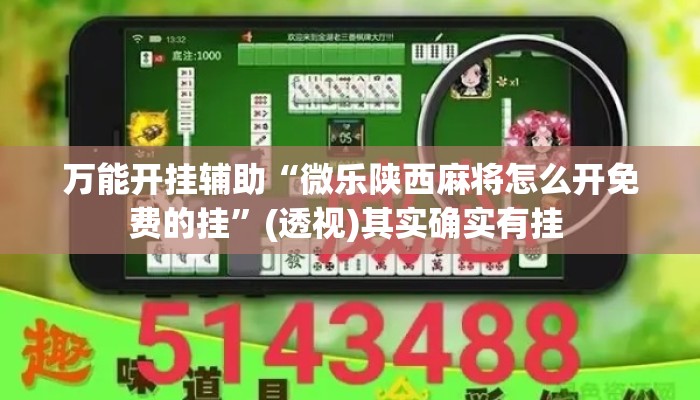 万能开挂辅助“微乐陕西麻将怎么开免费的挂”(透视)其实确实有挂 