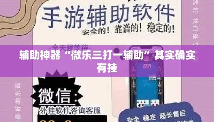 辅助神器“微乐三打一辅助”其实确实有挂