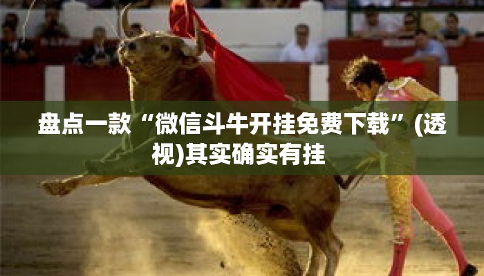 盘点一款“微信斗牛开挂免费下载”(透视)其实确实有挂 
