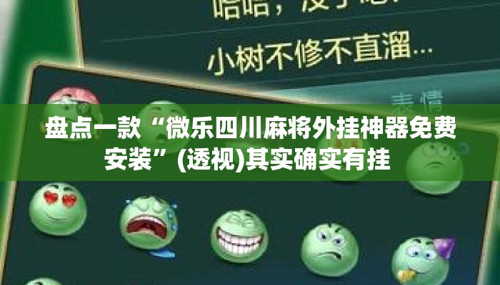 盘点一款“微乐四川麻将外挂神器免费安装	”(透视)其实确实有挂 