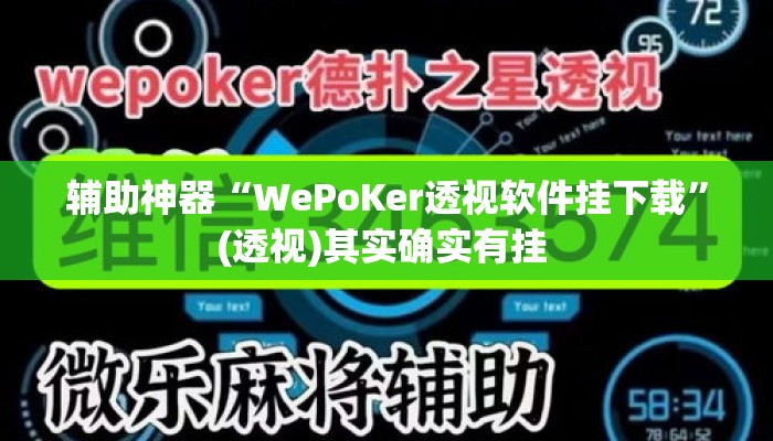 辅助神器“WePoKer透视软件挂下载”(透视)其实确实有挂 