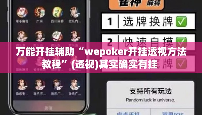万能开挂辅助“wepoker开挂透视方法教程”(透视)其实确实有挂 