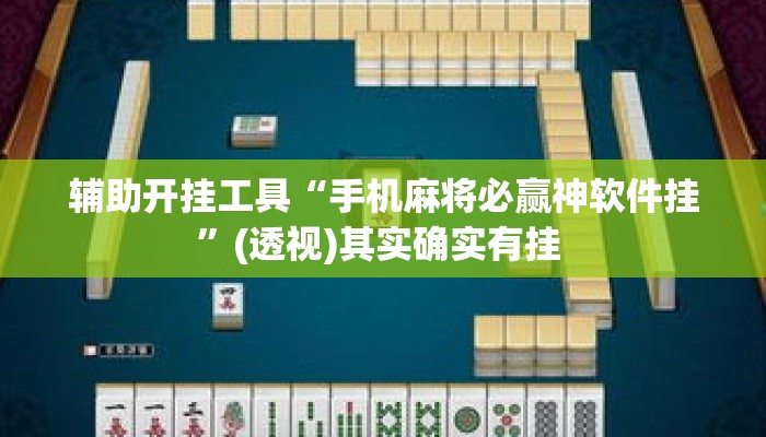 辅助开挂工具“手机麻将必赢神软件挂”(透视)其实确实有挂 