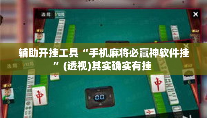 辅助开挂工具“手机麻将必赢神软件挂”(透视)其实确实有挂 