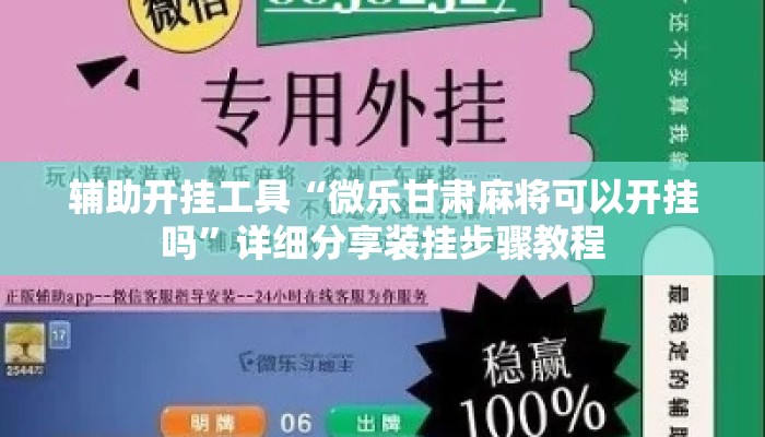 辅助开挂工具“微乐甘肃麻将可以开挂吗	”详细分享装挂步骤教程