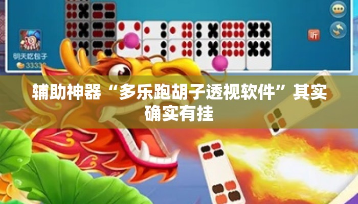 辅助神器“多乐跑胡子透视软件	”其实确实有挂