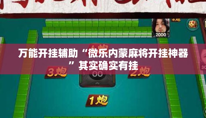 万能开挂辅助“微乐内蒙麻将开挂神器”其实确实有挂
