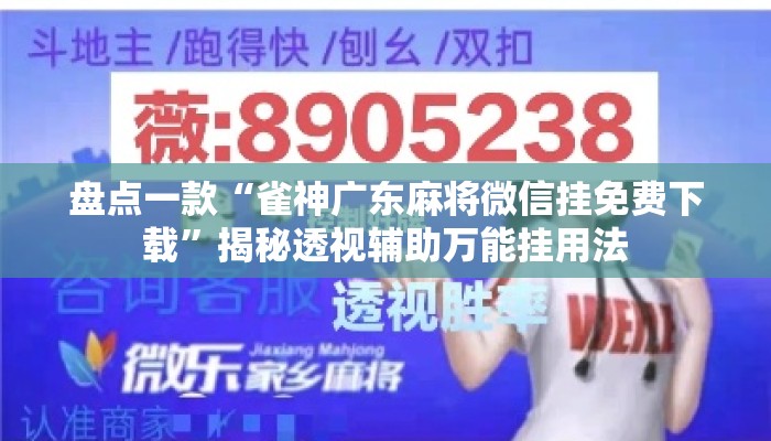 盘点一款“雀神广东麻将微信挂免费下载”揭秘透视辅助万能挂用法