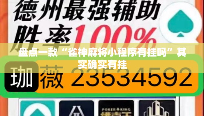 盘点一款“雀神麻将小程序有挂吗	”其实确实有挂