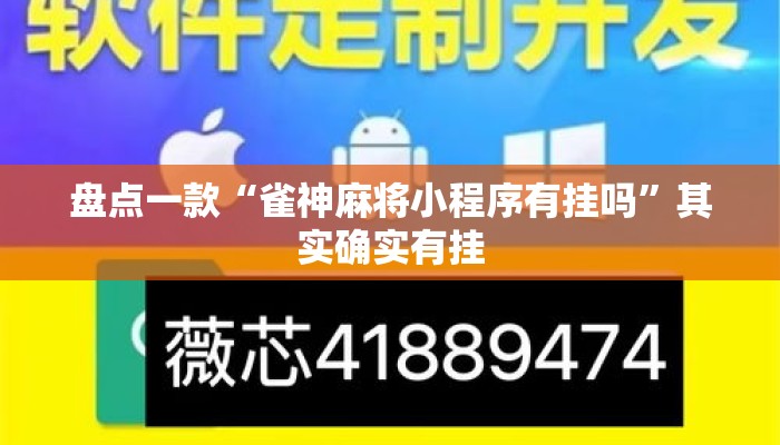盘点一款“雀神麻将小程序有挂吗”其实确实有挂