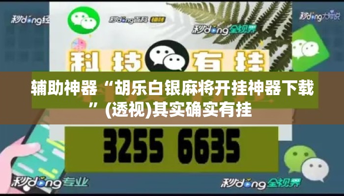 辅助神器“胡乐白银麻将开挂神器下载”(透视)其实确实有挂 