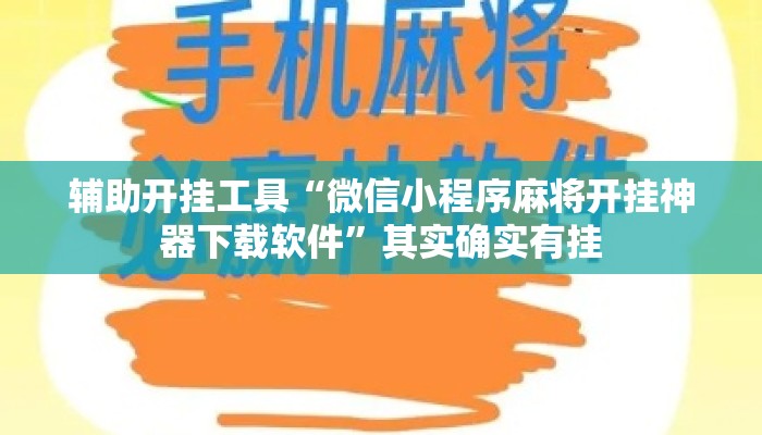 辅助开挂工具“微信小程序麻将开挂神器下载软件”其实确实有挂