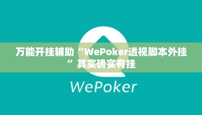 万能开挂辅助“WePoker透视脚本外挂	”其实确实有挂