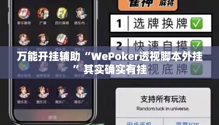 万能开挂辅助“WePoker透视脚本外挂”其实确实有挂