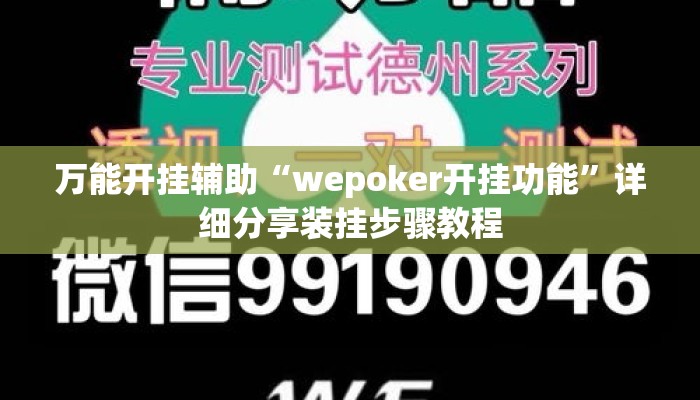 万能开挂辅助“wepoker开挂功能	”详细分享装挂步骤教程