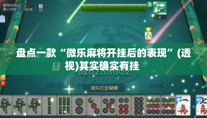 盘点一款“微乐麻将开挂后的表现	”(透视)其实确实有挂 