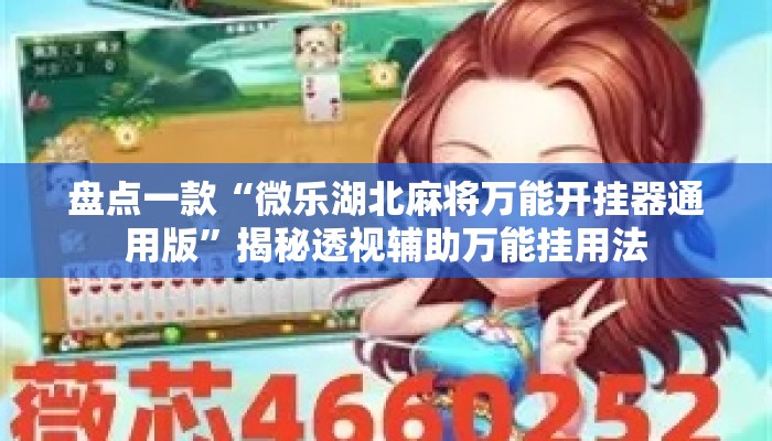 盘点一款“微乐湖北麻将万能开挂器通用版”揭秘透视辅助万能挂用法