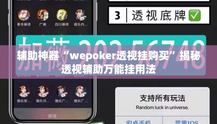 辅助神器“wepoker透视挂购买”揭秘透视辅助万能挂用法