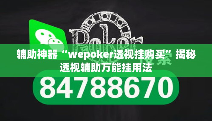 辅助神器“wepoker透视挂购买”揭秘透视辅助万能挂用法