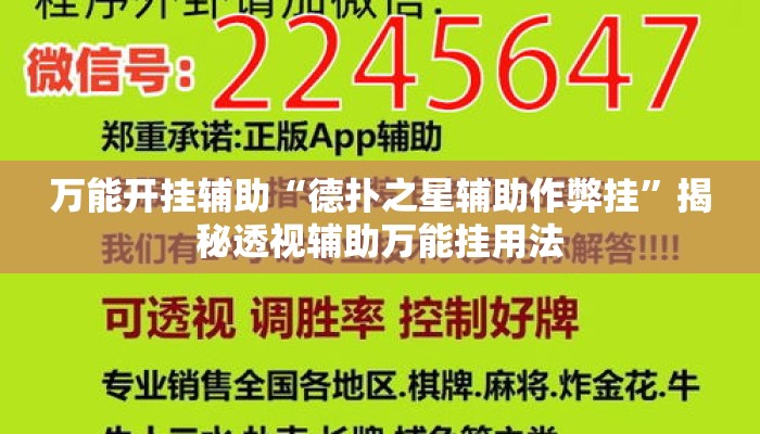 万能开挂辅助“德扑之星辅助作弊挂”揭秘透视辅助万能挂用法