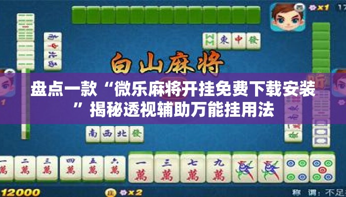 盘点一款“微乐麻将开挂免费下载安装”揭秘透视辅助万能挂用法