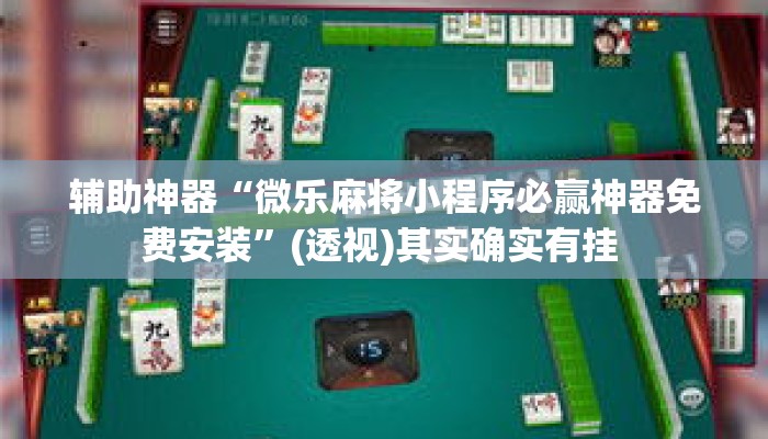 辅助神器“微乐麻将小程序必赢神器免费安装	”(透视)其实确实有挂 