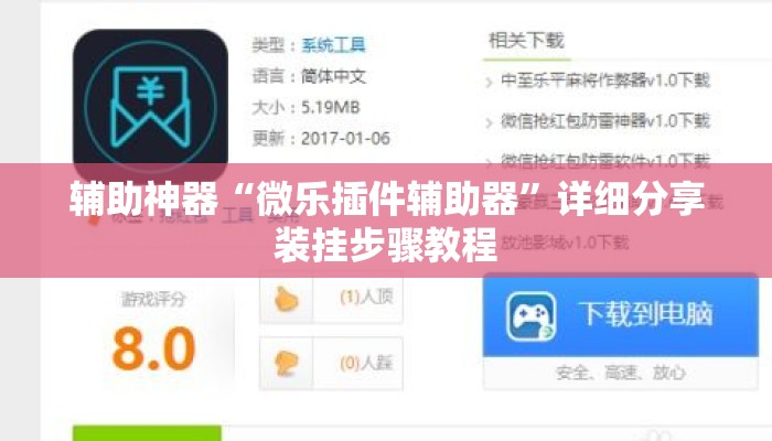 辅助神器“微乐插件辅助器	”详细分享装挂步骤教程