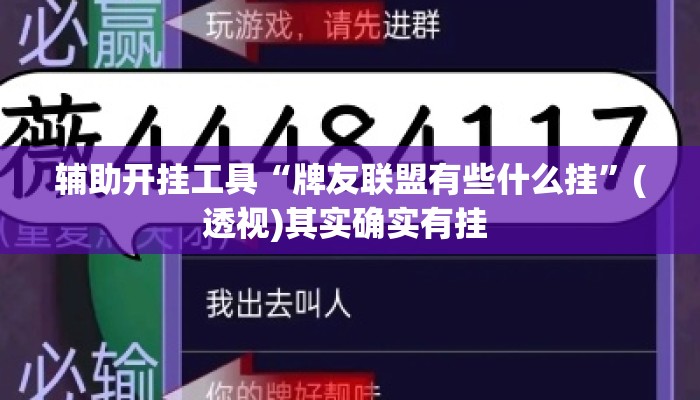辅助开挂工具“牌友联盟有些什么挂”(透视)其实确实有挂 