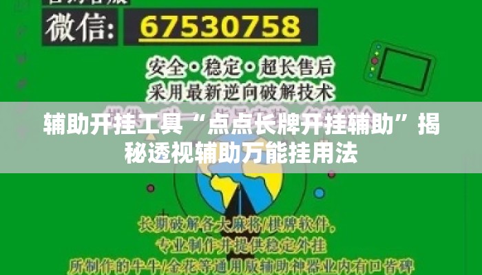 辅助开挂工具“点点长牌开挂辅助	”揭秘透视辅助万能挂用法