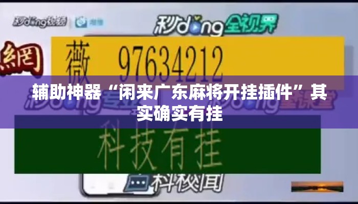 辅助神器“闲来广东麻将开挂插件”其实确实有挂