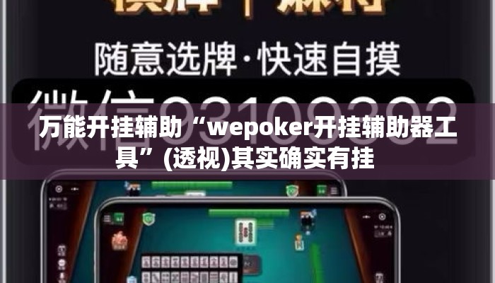 万能开挂辅助“wepoker开挂辅助器工具”(透视)其实确实有挂 