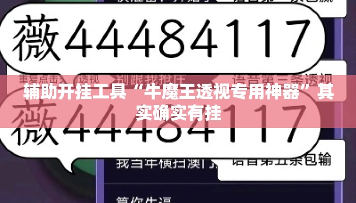 辅助开挂工具“牛魔王透视专用神器	”其实确实有挂
