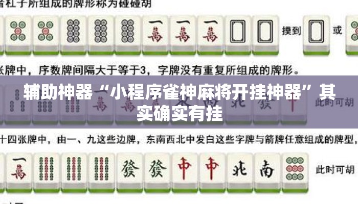 辅助神器“小程序雀神麻将开挂神器”其实确实有挂