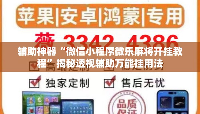 辅助神器“微信小程序微乐麻将开挂教程”揭秘透视辅助万能挂用法
