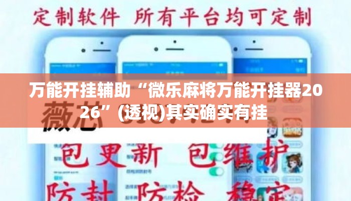万能开挂辅助“微乐麻将万能开挂器2026”(透视)其实确实有挂 