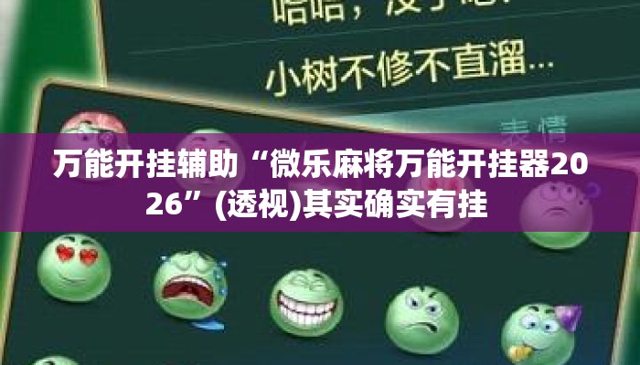 万能开挂辅助“微乐麻将万能开挂器2026	”(透视)其实确实有挂 