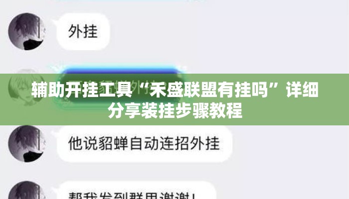 辅助开挂工具“禾盛联盟有挂吗”详细分享装挂步骤教程