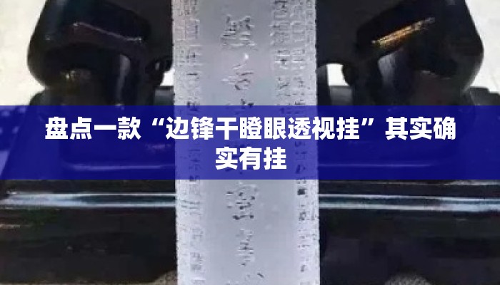 盘点一款“边锋干瞪眼透视挂”其实确实有挂