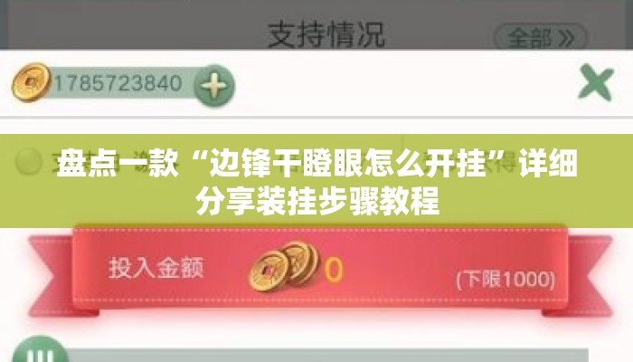 盘点一款“边锋干瞪眼怎么开挂”详细分享装挂步骤教程