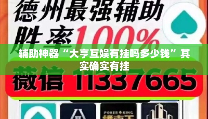 辅助神器“大亨互娱有挂吗多少钱”其实确实有挂