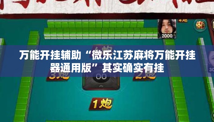 万能开挂辅助“微乐江苏麻将万能开挂器通用版	”其实确实有挂