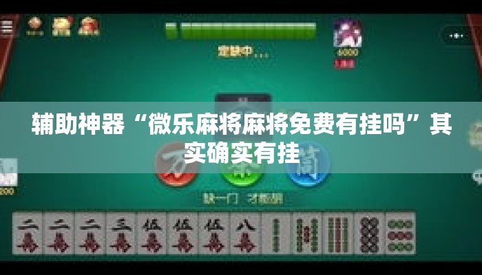 辅助神器“微乐麻将麻将免费有挂吗	”其实确实有挂