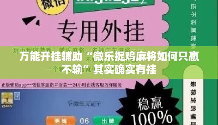 万能开挂辅助“微乐捉鸡麻将如何只赢不输”其实确实有挂
