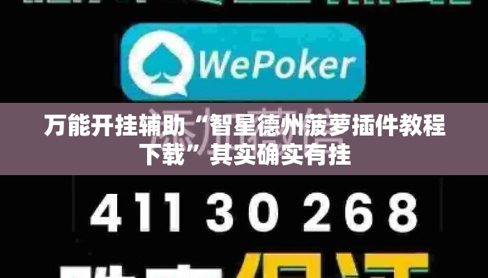 万能开挂辅助“智星德州菠萝插件教程下载”其实确实有挂