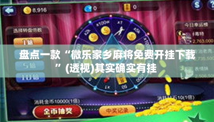 盘点一款“微乐家乡麻将免费开挂下载	”(透视)其实确实有挂 